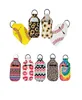 Hand Sanitizer Neoprene Sleeve Key Ring 30 ml Liquid Soap Bottle Holder Keychain Softball Prints Women Portable Bottle Cover1625075