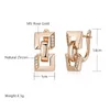 Dingle örhängen Syoujyo Square Chain Shape 585 Rose Gold Color for Women Sparning Natural Zircon Fine Jewerly