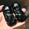 Doğal Siyah Obsidyen Ahtapot Kafatası Sanatı Oyma Kristal Reiki İyileştirici Mineral Örnek Koruma Çakra Volkanik Cam Taş Deniz Yaratığı Cadılar Bayramı Hediye Dekoru