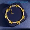 2024 Jewelry Designer Brand Bracelets Korean of Ins Inlaid Zircon Home Metal Glossy Character Fashionable Shiny Full Diamond Plated 18k Gold Bracelet