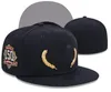 Nouvelle feuille d'or Baseball casquettes ajustées avec Patch latéral équipe Snapbacks chapeau casquette noire toutes les tailles mélange Match commander tous les chapeaux