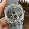 New Octo Finissimo Tourbillon 102719 102946 103188 Skeleton Dial Miyota Automatisk herrklocka Titanium Steel Case Rubber Watches He234w