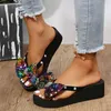 6 Bling Rhinestone Women Dress Shoes Bow Summer Slipper Indoor Outdoor Beach Women's Flops Flops على المنصة 9