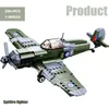 Bzda ww2 militar 290 pçs ii campanha do norte da áfrica spitfire avião de combate blocos de construção soldado avião tijolos crianças brinquedos presente c272w