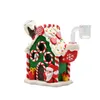 5.1in Glass Water Pipe,Polymer Clay Christmas Theme Glass Smoking Item With Cartoon House,Santa Claus,Handicraft Ornament For Festive home Office Living Room,Bong