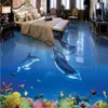 Pavimenti in pvc 3d impermeabili Carta da parati murale autoadesiva personalizzata delfino Piastrelle 3d per bagni232D