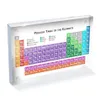 Akryl Periodisk tabell över element visar barn som undervisar födelsedagslärares dag gåvor kemiskt element display kort hem deco301i