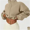 Kadın Ceketleri Kadın Ceketleri Harajuku Polar Sweatshirt Ceket Kadınlar Y2K Zip Up Büyük Boyutlu Mahsul Üst Mahsul Sokak Giydirme Kış Uzun Slee Dhxyu