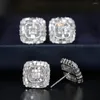 Stud Earrings UNIICE Luxury Real 18K Solid White Gold AU750 Jewerly Natural Diamonds 1.10carats Square For Women Party Gift