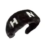 Mode Brief Designer FUR Stirnbänder für Frauen Mädchen Schurwolle Winter Outdoor Haarband Kopf Wrap Schwarz Weiß Waschen Gesicht Stirnband mit Box