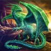 Diy diamond painting cross stitch kit rhinestone full round diamond embroidery animal green dragon home mosaic decoration yx4294329i