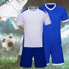 1 ensemble de maillots de football ensemble unisexe col rond t-shirt shorts ensemble respirant étudiant formation uniforme adulte maillot de football pour le sport 240306