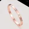 24ss Brazalete Top Diseñador Moda Joyería de lujo Pulseras 18K Oro rosa Plata Acero Diamante Brazaletes para