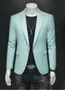 Модный мужской деловой повседневный пиджак черный, белый, красный, зеленый, сплошной цвет, приталенный пиджак, свадебный костюм для жениха, пальто M-6XL 240304