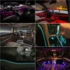 Fiberoptiska atmosfärslampor Ambient Lamp App Control 6 Meter 8 Colors Car Interior Light Remote Control RGB Auto Decorative C1007324D