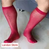 Men's Socks Ultra-thin Reinforced Durable Not Easy To Hook Silk Sexy Black Transparent Straight Tube High Elastic Long Business Formal