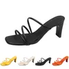 Pantoufles Mode Sandales Femmes Talons Hauts Chaussures GAI Triple Blanc Noir Rouge Jaune Vert Marron Color102 533 5 5