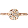 Clusterringen 14K Au585 Rose Gold Ring Dames Huwelijksverjaardag Verloving Ronde Moissanite Diamant Elegant Trendy Romantisch