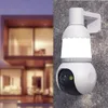 E27 tuya lâmpada wifi câmera sem fio 4x zoom 1080p hd monitor do bebê 360 graus panorâmica cctv câmera pet monitor