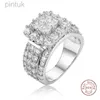 Rings Vintage Court Ring sterling Silver Square Diamond Promise Engagement Wedding Rings Women Bridal Jewelry ldd240311