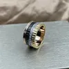 Cluster-Ringe, französischer Sterlingsilber-Zirkon-Keramik-Drehring, geeignet für Herren- und Damenmodeschmuck