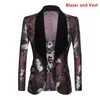 Men's Suits Host Performance Floral Jacquard Blazers For Men Slim Fit Casual High Quality Soft Comfortable Nightclub Premium Terno Masculino