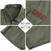 Camisas casuais masculinas 2024 verão verde carga militar para homens manga curta blusa combate tático camisa multi-bolso roupa oversize