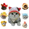 Costumes de chat, chapeaux chauds d'hiver pour animaux de compagnie, couvre-chef avec oreilles d'animaux de dessin animé drôle, Costume de noël, casquette de Cosplay, accessoires décoratifs 263F