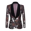 Men's Suits Host Performance Floral Jacquard Blazers For Men Slim Fit Casual High Quality Soft Comfortable Nightclub Premium Terno Masculino