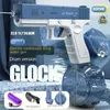 Gun Toys Glock Wasserpistole Spielzeug Tragbare Wasserpistole Automatische Wasserspritzpistole Spielzeug Elektrische Burst Wasserpistole Kinder Outdoor Wasser Kampf Spielzeug L240311