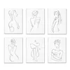 Dipinti Donna Una linea di disegno Arte Tela Pittura Astratta Figura nuda femminile Poster Corpo Stampa minimalista Nordico per la casa Deco233F