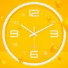 Grande horloge murale numérique silencieuse nordique créative jaune moderne maison Simple horloge murale 267v