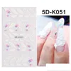 Autocollants décalcomanies ongles Txd 5D papillon autocollant Applique Design Floral Art en relief dentelle fleur décoration livraison directe santé beauté S Otoad