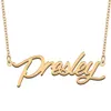 Presley nome colar personalizado placa de identificação pingente para mulheres meninas presente aniversário crianças melhores amigos jóias 18k banhado a ouro aço inoxidável