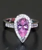 Victoria Wieck Fantastisk modesmycken 925 Sterling Silver Pear Cut Pink Sapphire Cz Diamond Gemstones Office Söta flickor039 We2127821