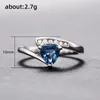 Cluster Rings Huitan Unique Blue Cubic Zirconia Series for Women Engagement Wedding Bands Fashion Jewely Fancy Jubileum Gift 2024