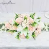 90CM Artificial flower conference table flower row rose lily hydrangea leaf wedding party decor table centerpieces flower runner Q251l