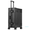 100% Aluminum-magnesium Boarding Rolling Luggage Business Cabin Case Spinner Travel Trolley Suitcase With Wheels Suitcases314l