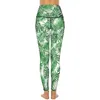 Leggings femininas palmtree folhas sexy plantas tropicais impressão treino ginásio yoga calças push up estiramento esportes collants novidade padrão leggins