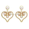 Charm Gold Pearl Heart Pendientes Diseño de moda Damas Gota Colgante Mujeres Niñas Vestido Fiesta Joyería Entrega Joyería Dhgarden Dhhow