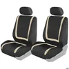 Capas de assento de carro Ers Sports Poliéster Seatset Fit Mais Tecido Simples Bicolor Elegante Acessórios Protetor Drop Delivery Automóveis M OTXR7