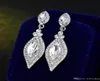 Świecące kryształy modowe Kolczyki Drogone długie kolczyki dla kobiet prezent ślubny biżuterii ślubnej dla druhen BW0127654814