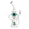 9,8 pouces Dab Rig coloré verre Bongs narguilés en ligne Perc conduites d'eau 14mm Joint huile plates-formes recycleur Bong barboteur