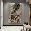 Dipinti Donna nera africana Graffiti Art Poster e stampe Ragazza astratta Tela sulle immagini murali Decor238k