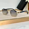 Occhiali da sole esagonali senza montatura Lenti nere oro Uomo Sonnenbrille Shades Lunettes de Soleil Occhiali vintage Occhiali da sole UV400 Eyewear