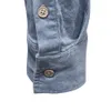 AIOPESON Camicia di jeans da uomo in cotone autunno Tinta unita Tasca singola Jeans casual a maniche lunghe per uomo 240304