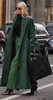짙은 녹색 여성 오버 코트 모직 1 피스 더블 가슴 블레이저 겨울 따뜻한 두꺼운 재킷 패션 스트리트웨어 무도회 맞춤 제작 240226