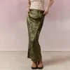 Skirts Gaono Y2k Vintage Velvet Skirt Women Casual Solid Color Fashionable Split Long For Work Streetwear Clubwear Party