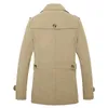 Drop Autumn Men Trench Coat Mens Solid Slim Fit Business Cotton Man Casual Outwear S-4XL AXP239240311