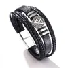 Scripture Compass Charm Bracelet Hand Woven Multilayer Bracelets Bangle Cuff Wristband for Men Hip Hop Jewelry